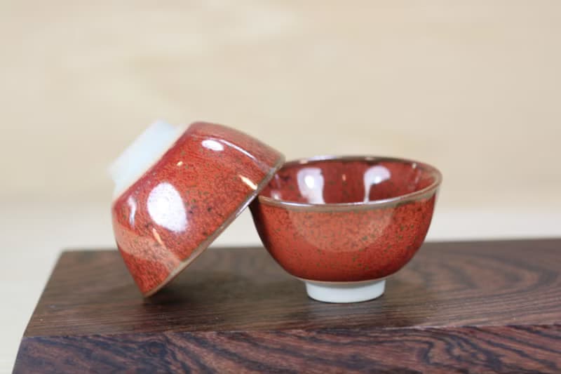 【送禮好物】50ml 胭脂 結晶釉 中式小茶杯 鶯歌葉敏祥作品