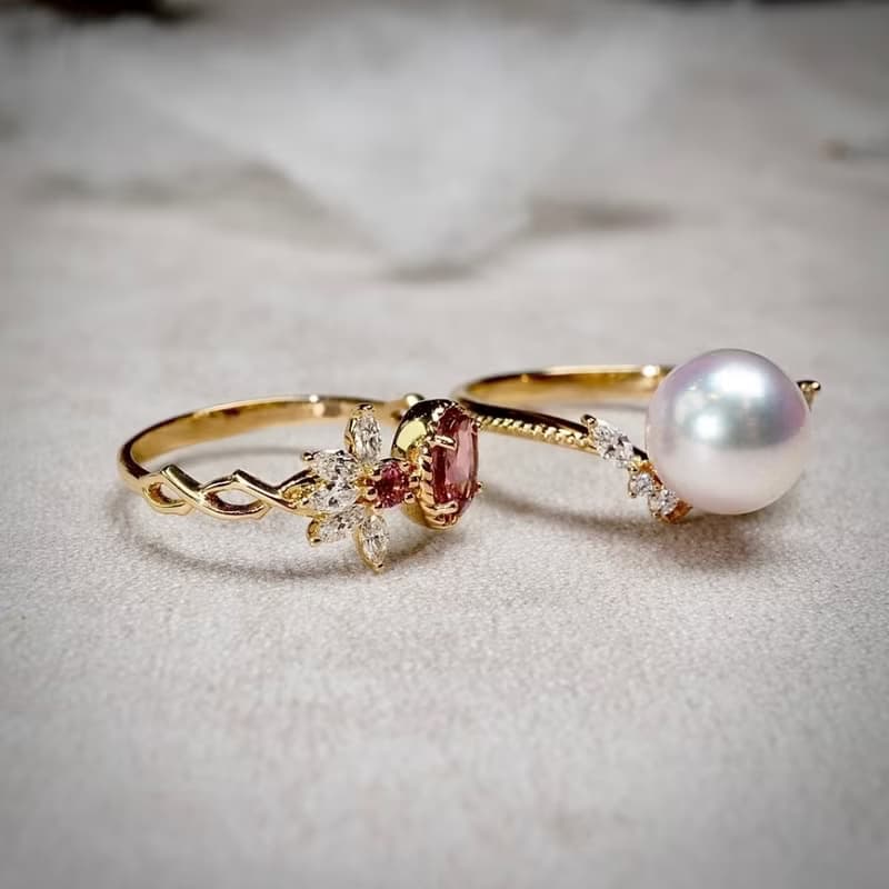 18K 叢林之花 - 粉紅碧璽 馬眼鑽戒 情人節粉色特別版