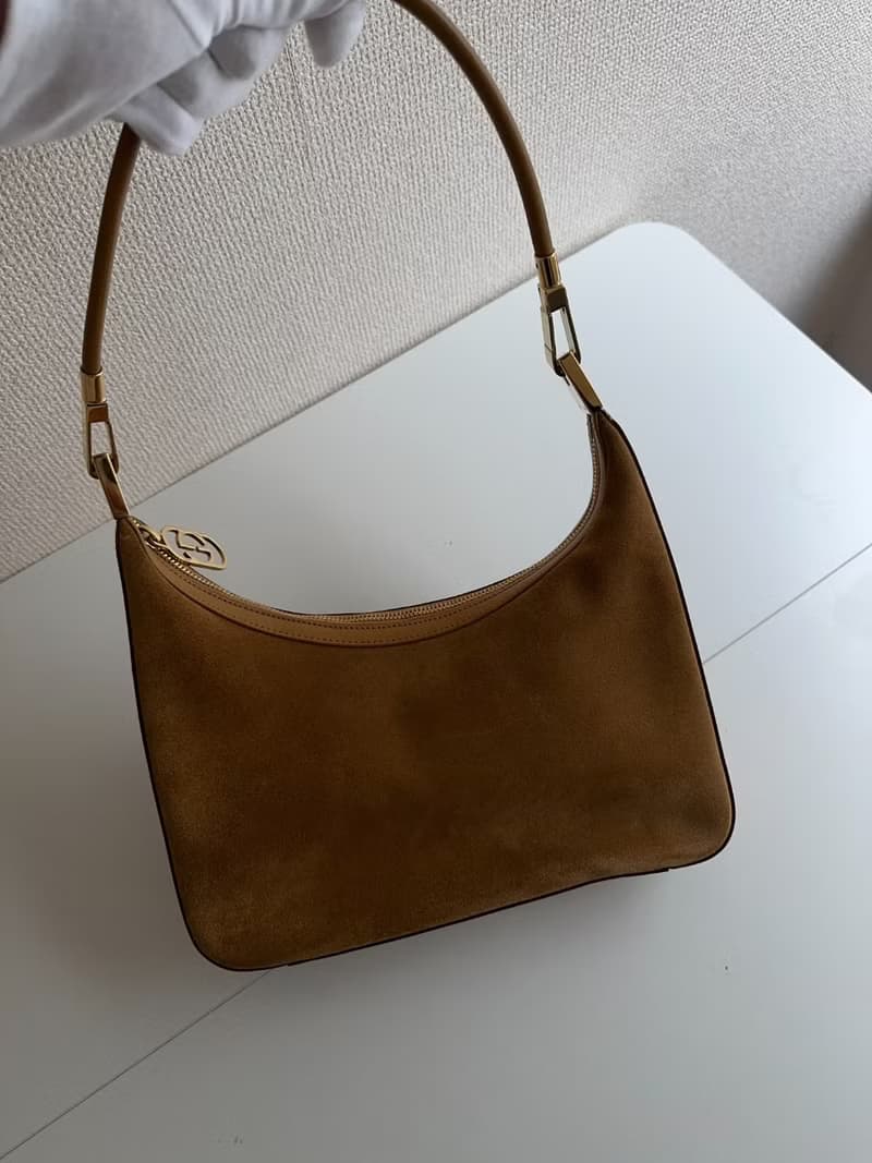 中古包 Gucci古馳 焦糖式麂皮單肩包