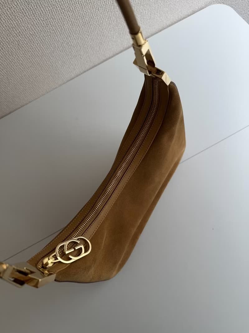 中古包 Gucci古馳 焦糖式麂皮單肩包
