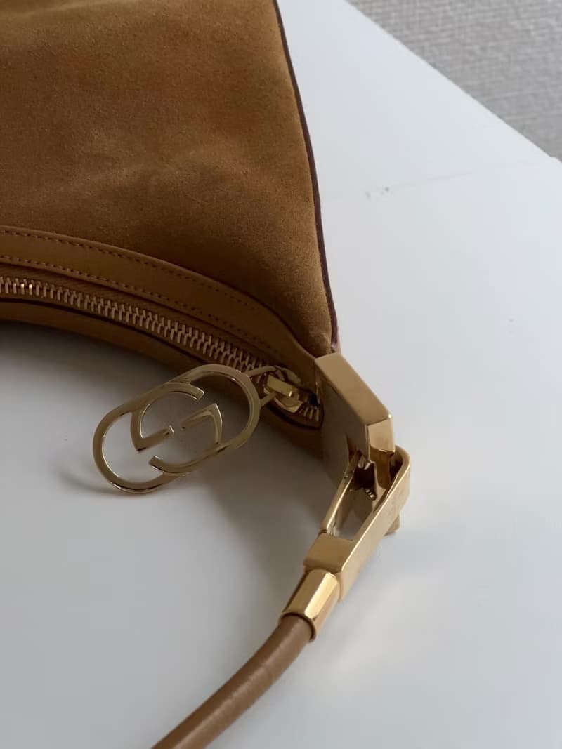 中古包 Gucci古馳 焦糖式麂皮單肩包