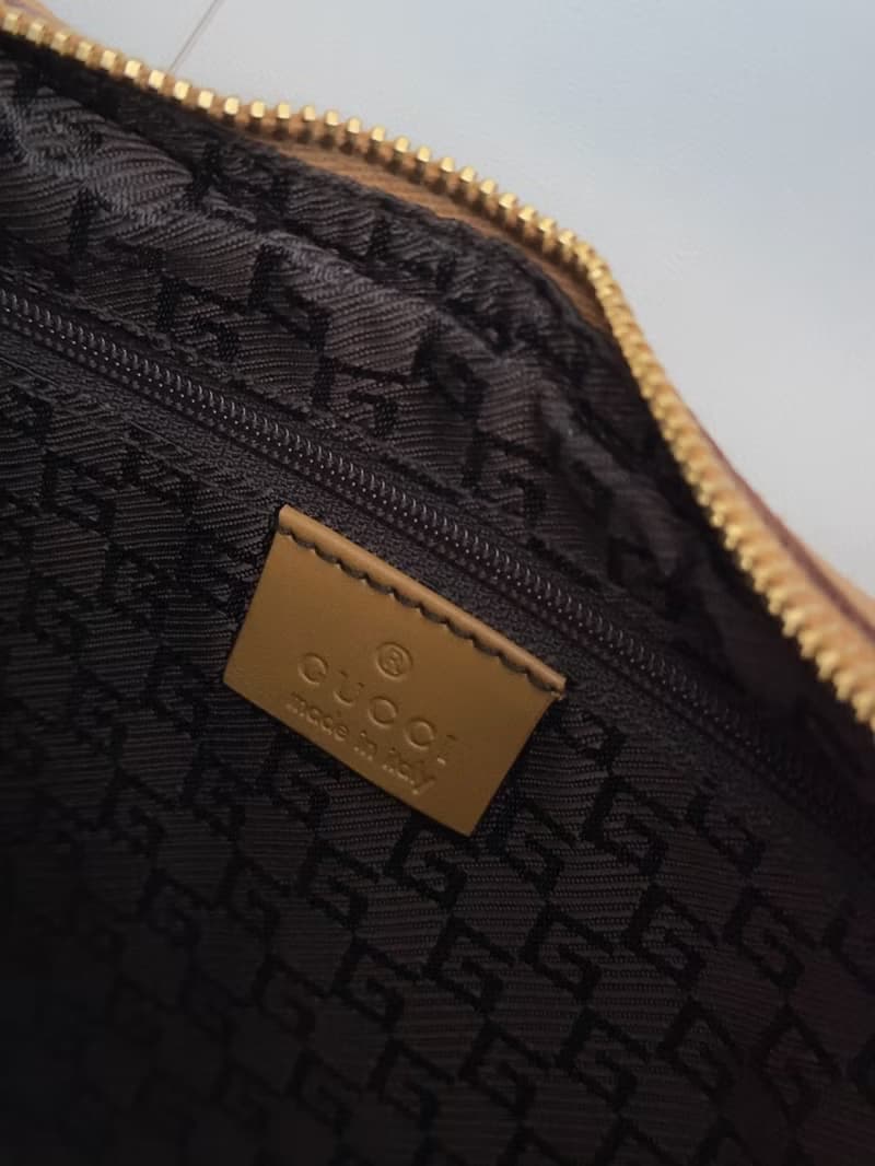 中古包 Gucci古馳 焦糖式麂皮單肩包