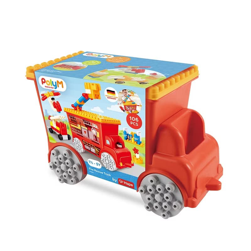 【生日禮物】德國PolyM 消防卡車積木組