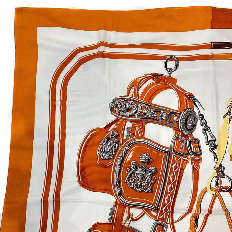 【日本直送】エルメス HERMES カレジェアン140 ストール カシミヤ × シルク レディース【中古】