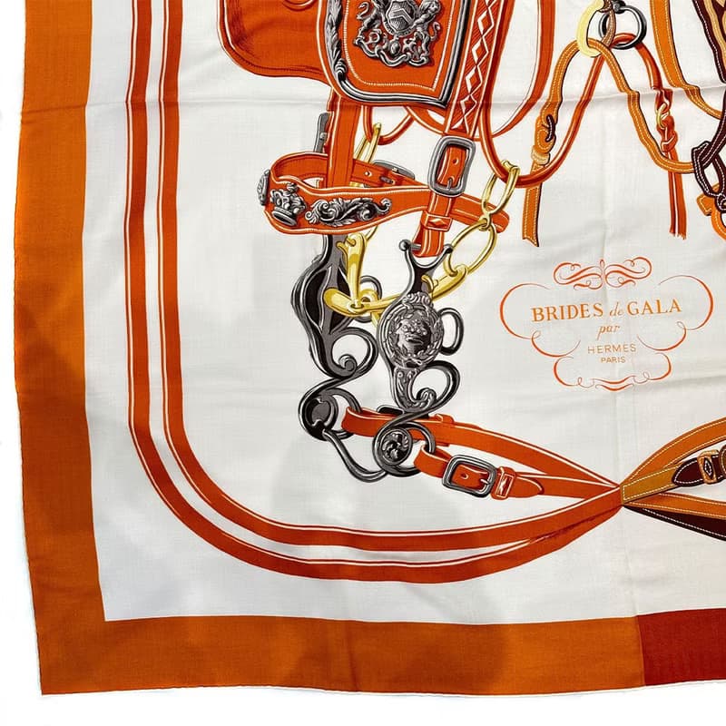 【日本直送】エルメス HERMES カレジェアン140 ストール カシミヤ × シルク レディース【中古】