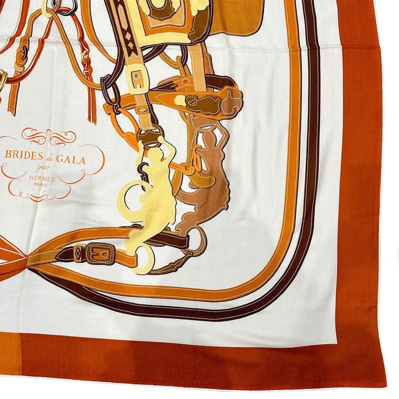 【日本直送】エルメス HERMES カレジェアン140 ストール カシミヤ × シルク レディース【中古】