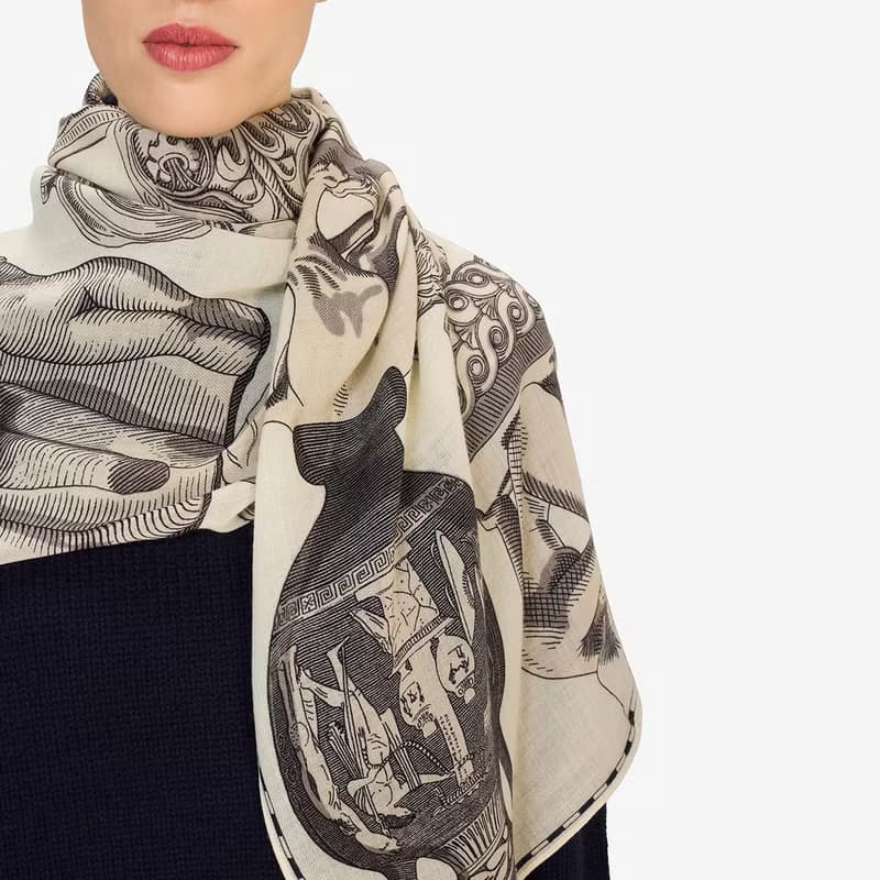 【INOUI EDITIONS】ARCHIVES 羊毛圍巾80 - 白