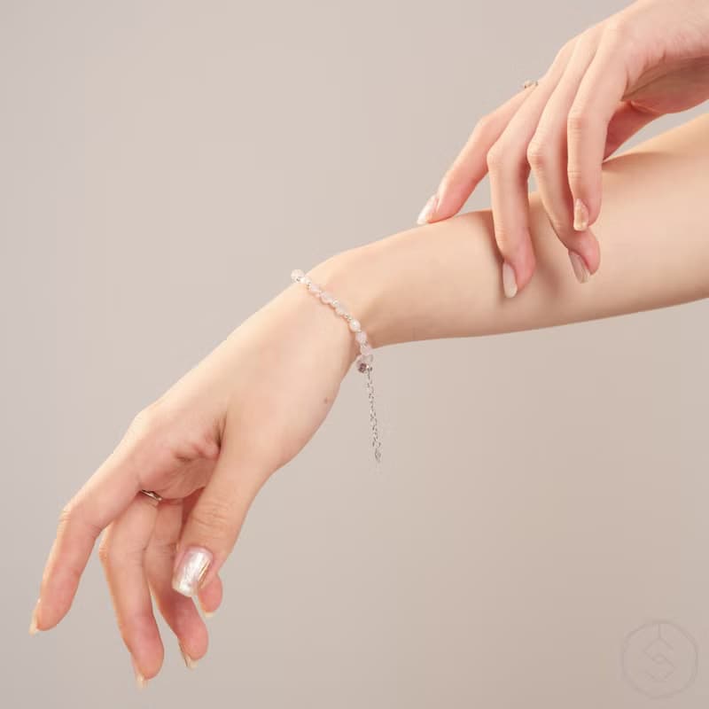 【曙光】草莓晶 珍珠 白水晶 天然水晶手鍊