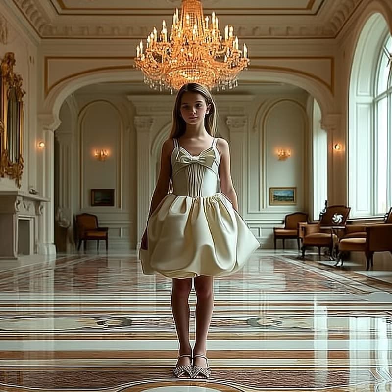 Ivory Satin Cocktail Dress – Chic Flower Girl & Birthday Look 輕婚紗 小禮服 伴娘禮服 畢業