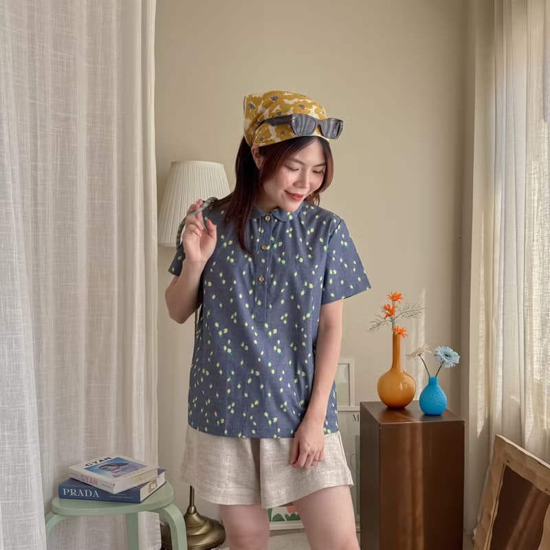 Lemon Farm Lulu 款棉質圓領襯衫