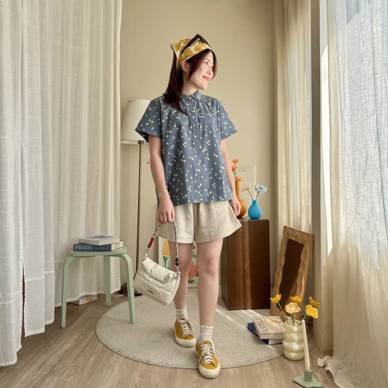 Lemon Farm Lulu 款棉質圓領襯衫