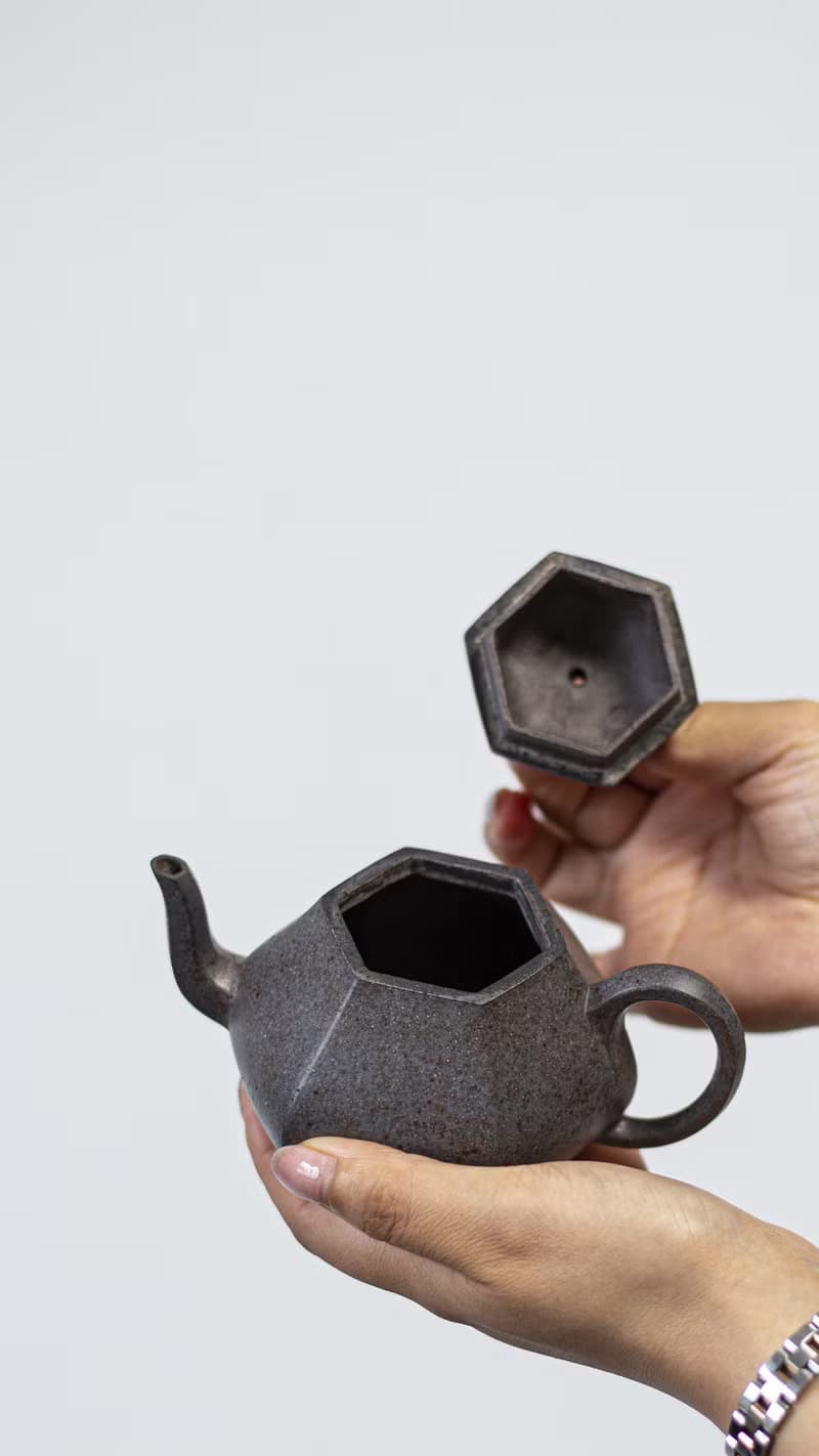 送禮紫砂壺茶壺六方梨形 特高温 230cc 原矿紫泥高温 烧制独特天