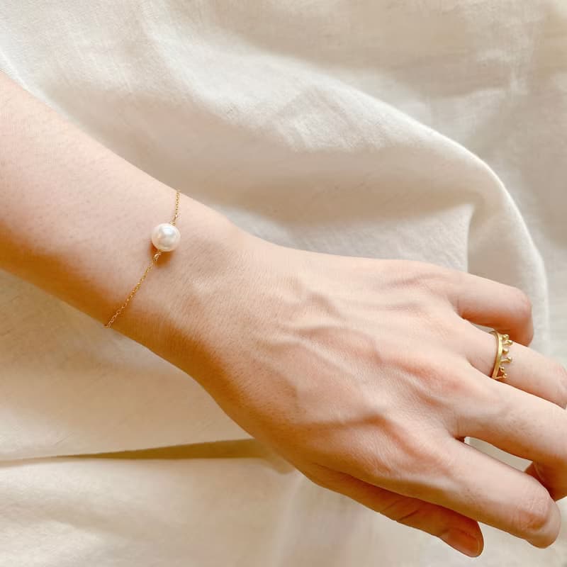 白點兒 - 珍珠 黃銅手鍊