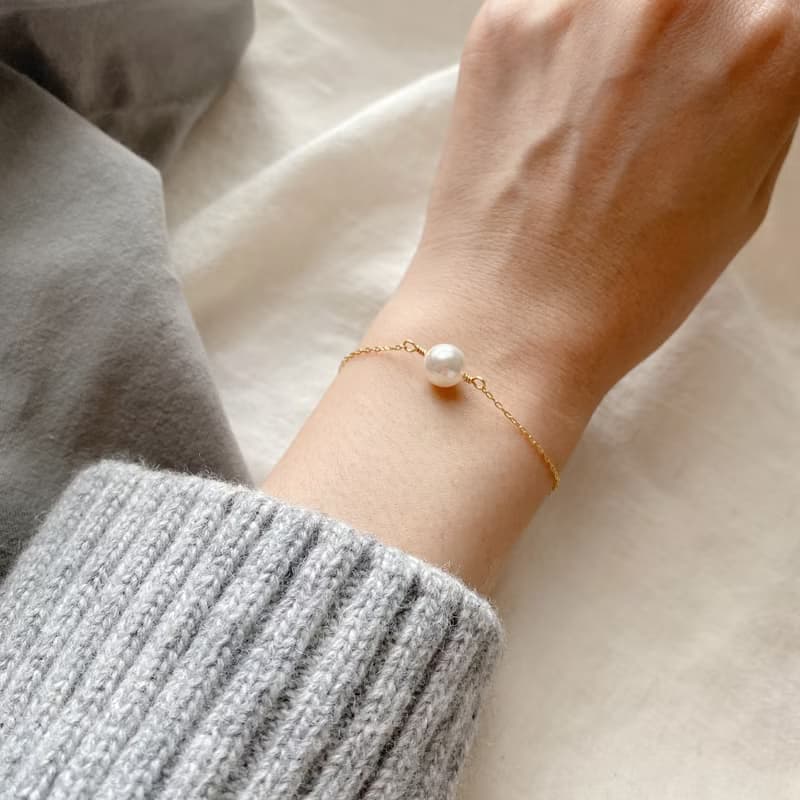 白點兒 - 珍珠 黃銅手鍊