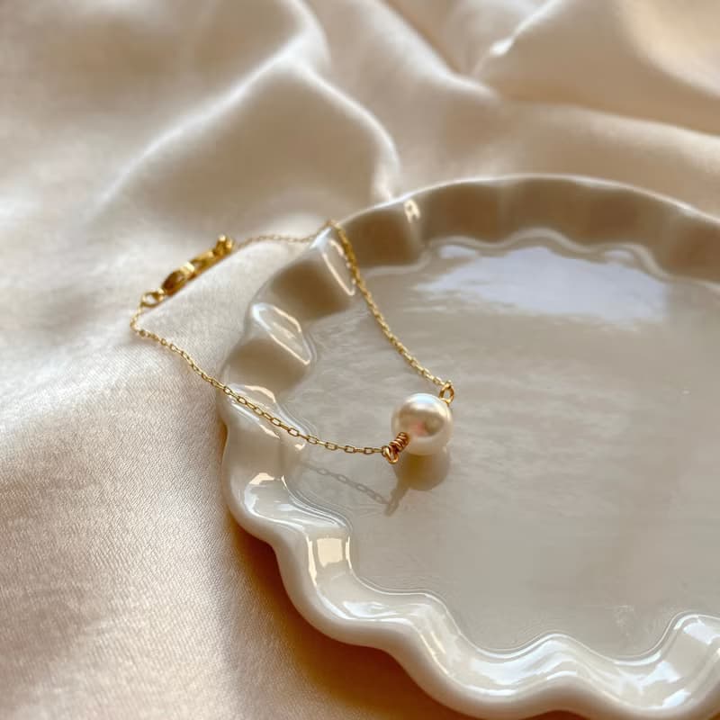 白點兒 - 珍珠 黃銅手鍊