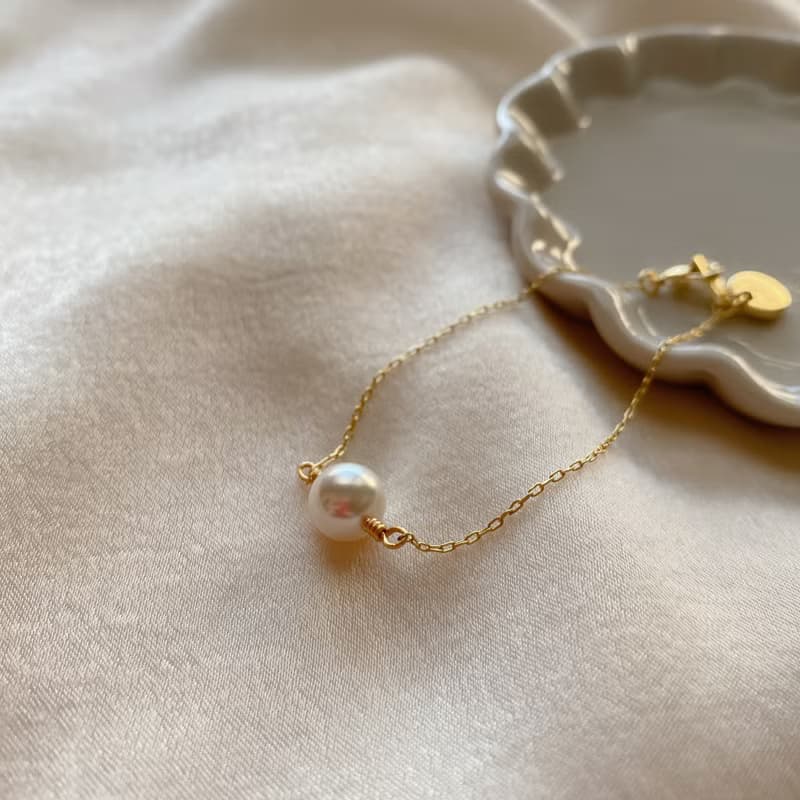 白點兒 - 珍珠 黃銅手鍊