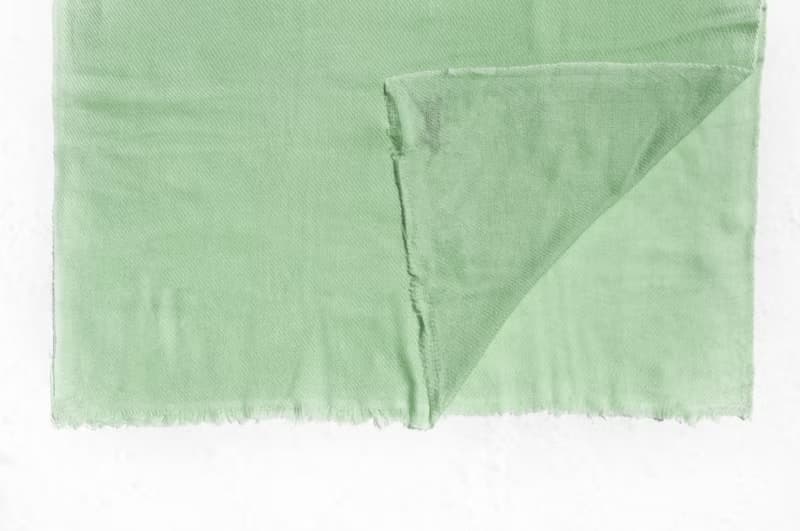 喀什米爾Cashmere/羊絨圍巾/純羊毛圍巾披巾/戒指絨披肩-薄荷綠茶