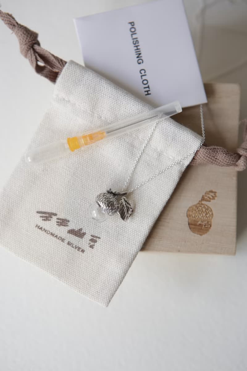 純銀玻璃珠精油橡實橡果項鍊