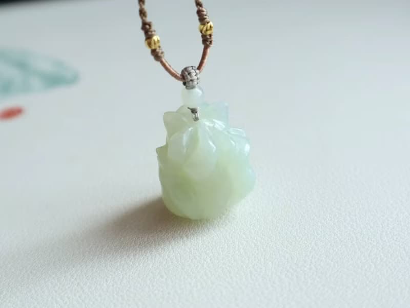 天然冰底晴水和田玉小萌狐吊墜項鏈 萌萌噠九尾狐 招財開運保平安