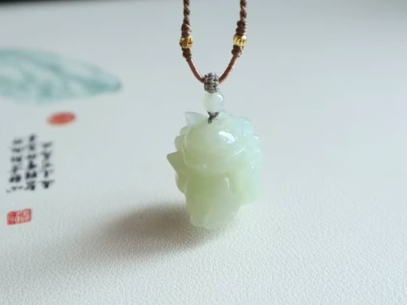 天然冰底晴水和田玉小萌狐吊墜項鏈 萌萌噠九尾狐 招財開運保平安