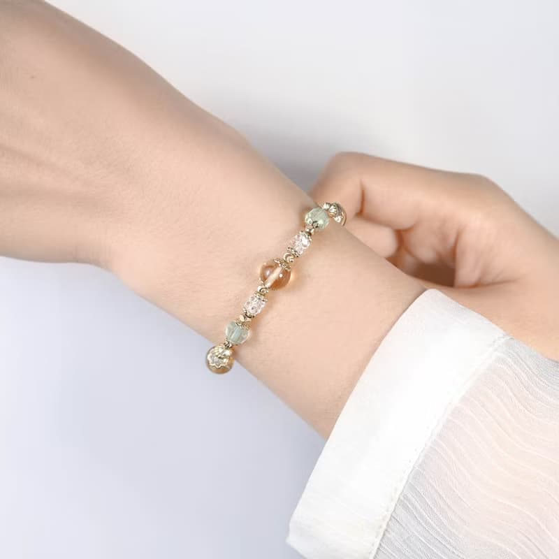 光之森林 | A116黃水晶綠螢石白水晶手鍊