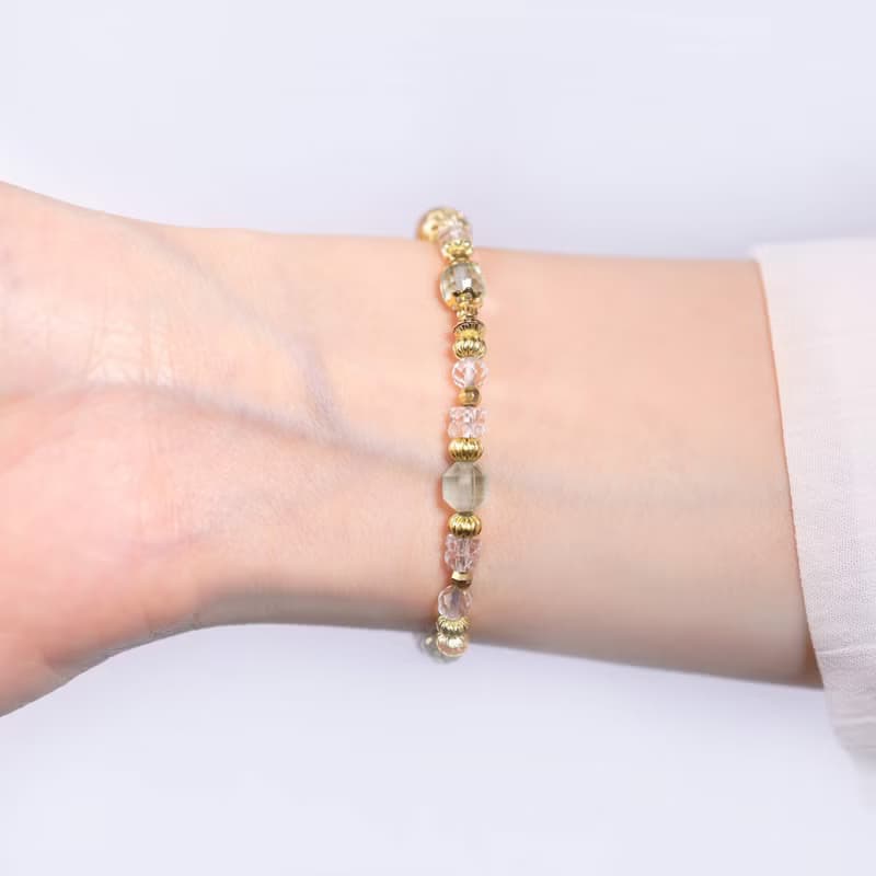 光之森林 | A116黃水晶綠螢石白水晶手鍊