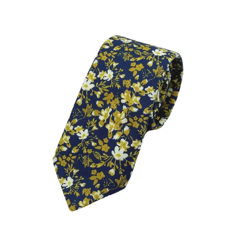 金縷花深藍領帶