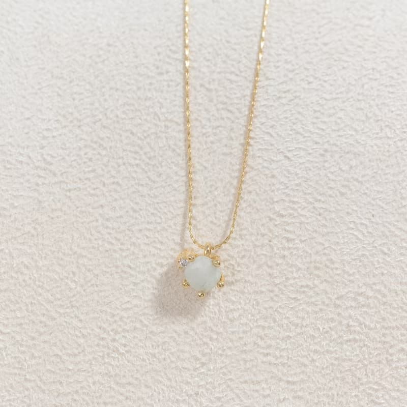 【雙魚座生日石】海藍寶 Aquamarine 天然石項鍊 韓國製造