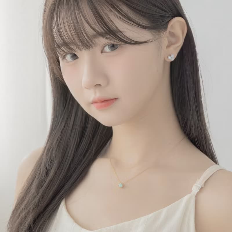 【雙魚座生日石】海藍寶 Aquamarine 天然石項鍊 韓國製造