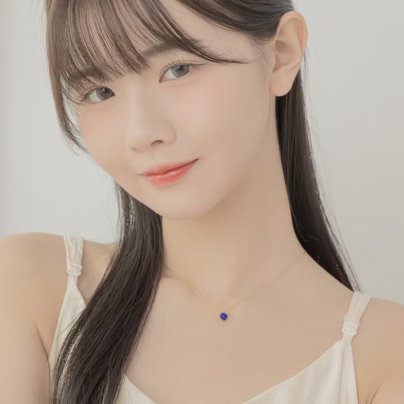 【雙魚座生日石】海藍寶 Aquamarine 天然石項鍊 韓國製造
