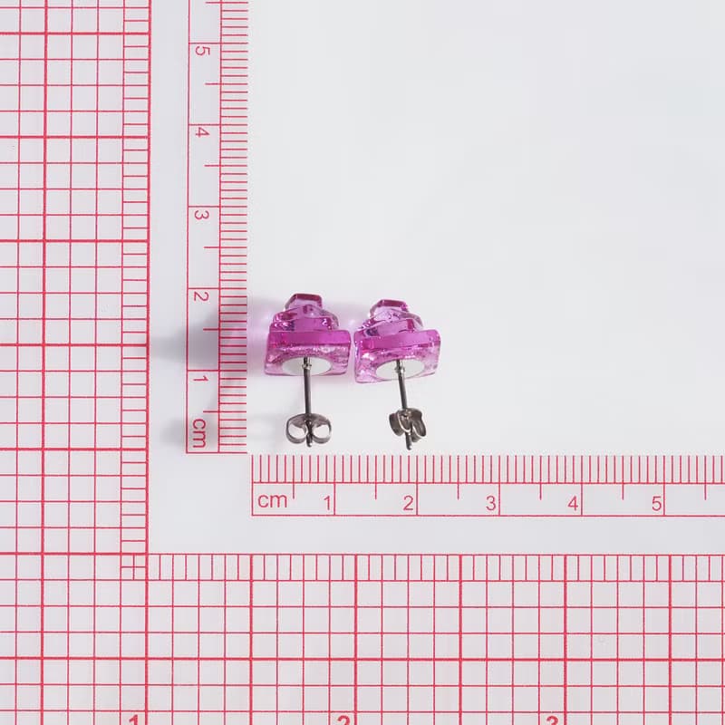 ガラスの薔薇(ばら【桜ピンク】)チタンピアス/イヤリング【金具選べます】【受注制作】