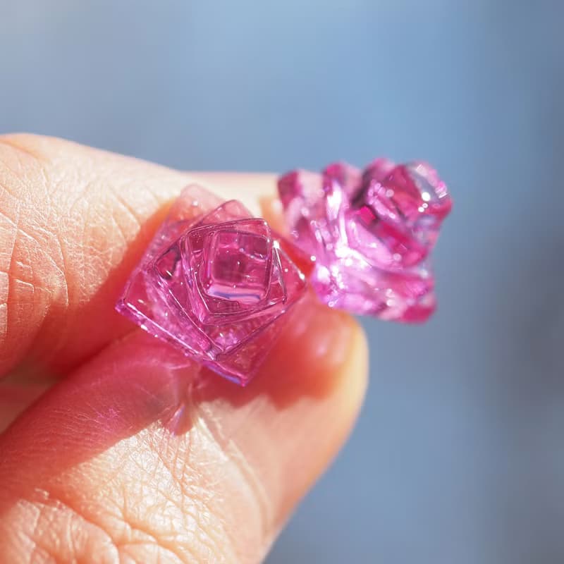 ガラスの薔薇(ばら【桜ピンク】)チタンピアス/イヤリング【金具選べます】【受注制作】