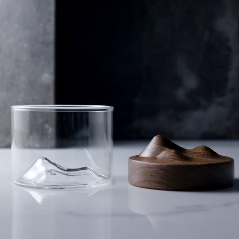 120cc【詩意峰巒杯】黑胡桃木原木山形酒杯 茶杯 老師禮物
