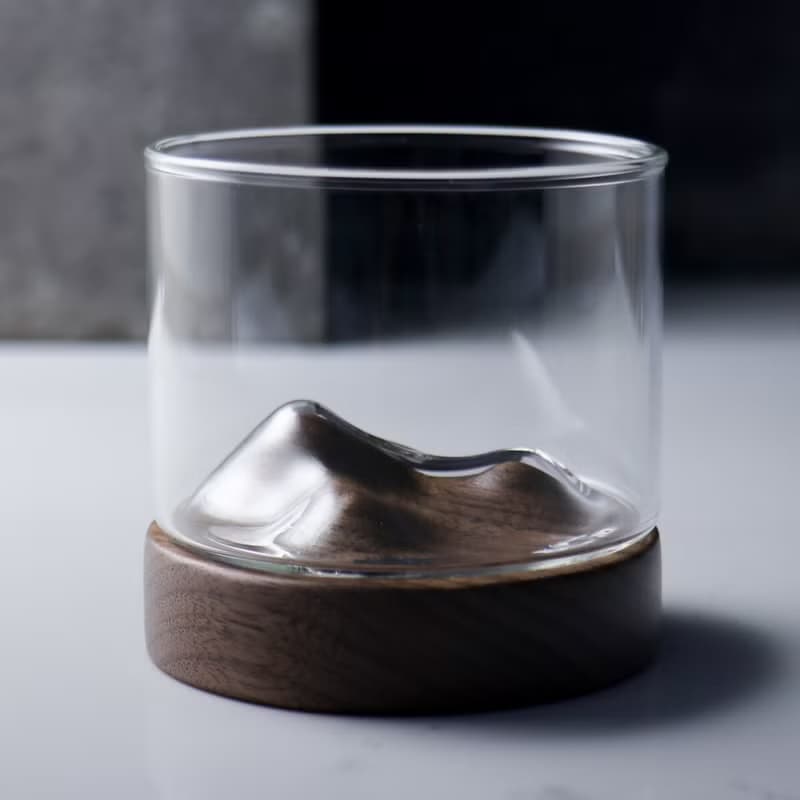 120cc【詩意峰巒杯】黑胡桃木原木山形酒杯 茶杯 老師禮物