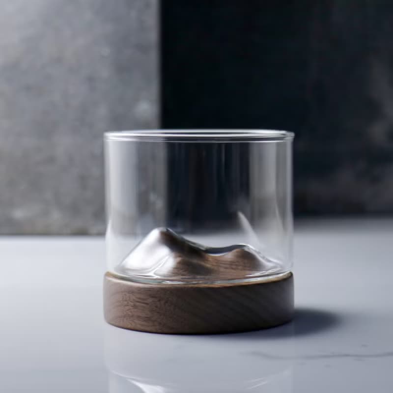120cc【詩意峰巒杯】黑胡桃木原木山形酒杯 茶杯 老師禮物