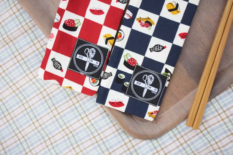 束口餐具袋 / 和風金魚與美味壽司