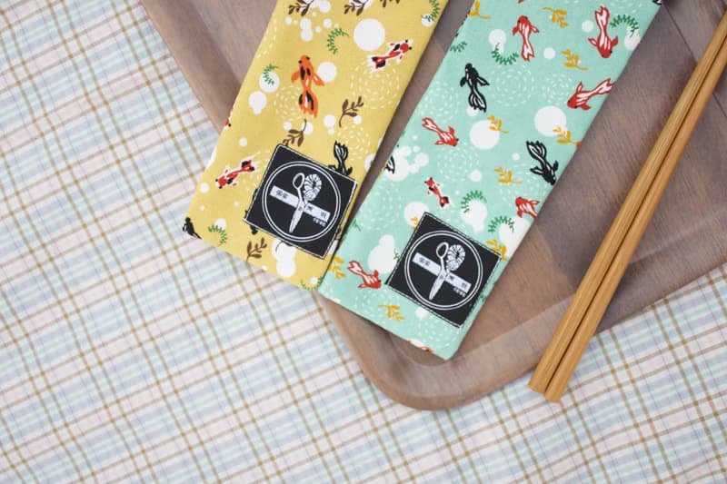 束口餐具袋 / 和風金魚與美味壽司