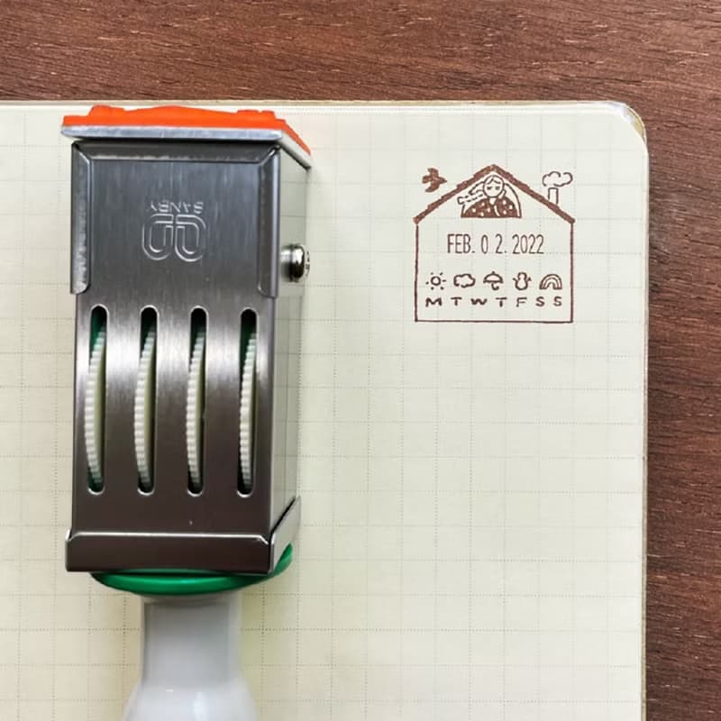 日付印 マールちゃん おうち ゴム印製 サンビー 24ミリ角 テクノタッチデーター 女の子 日本製 san-12kbn-m-001