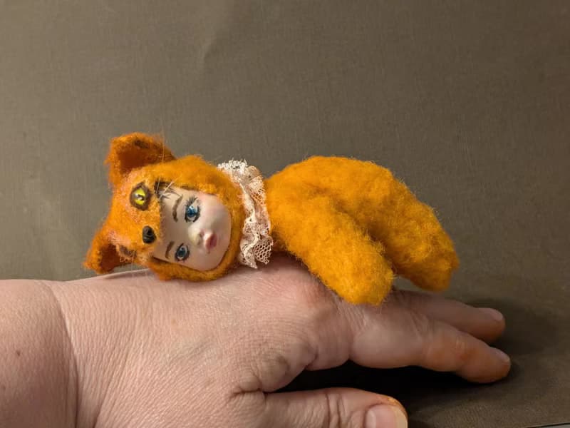 Teddydoll Marysha, 12 cm. Crocheted miniature.