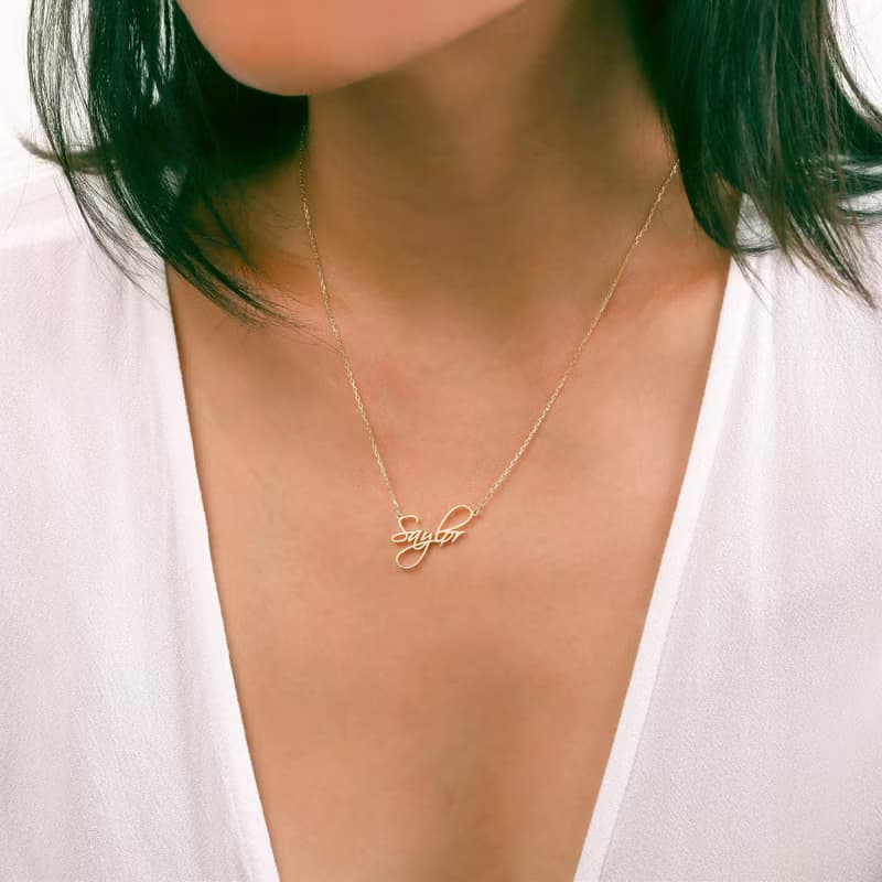 自訂防過敏925純銀筆記風項鏈簽名風項鏈鎖骨疊搭鏈 交換禮物