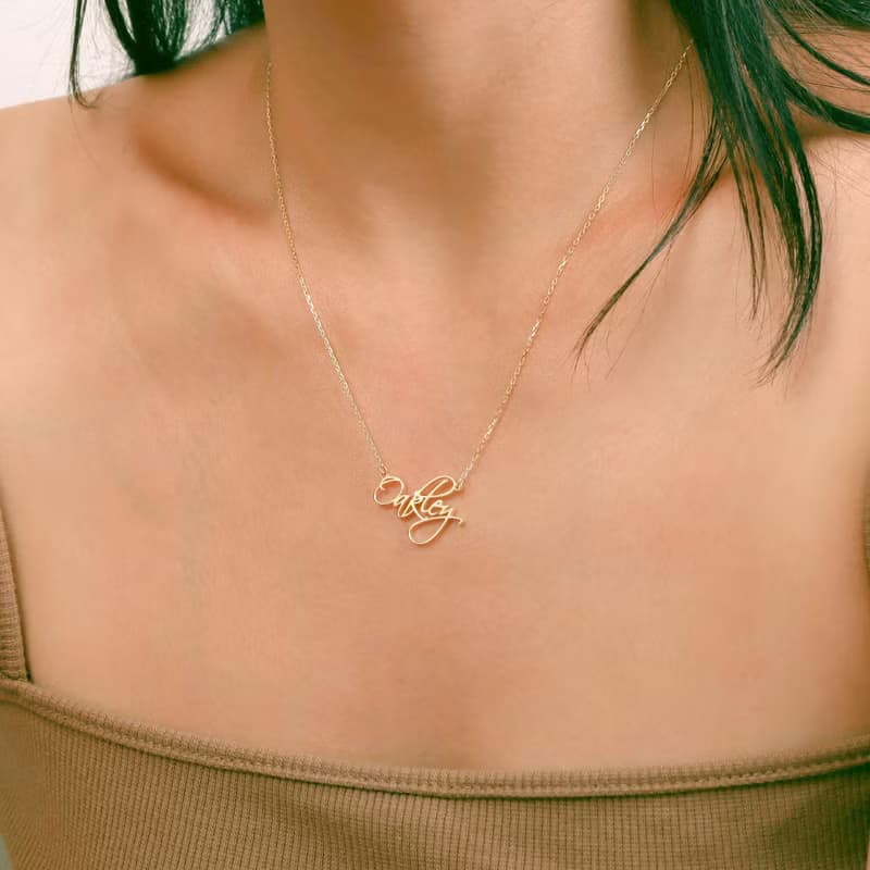 自訂防過敏925純銀筆記風項鏈簽名風項鏈鎖骨疊搭鏈 交換禮物