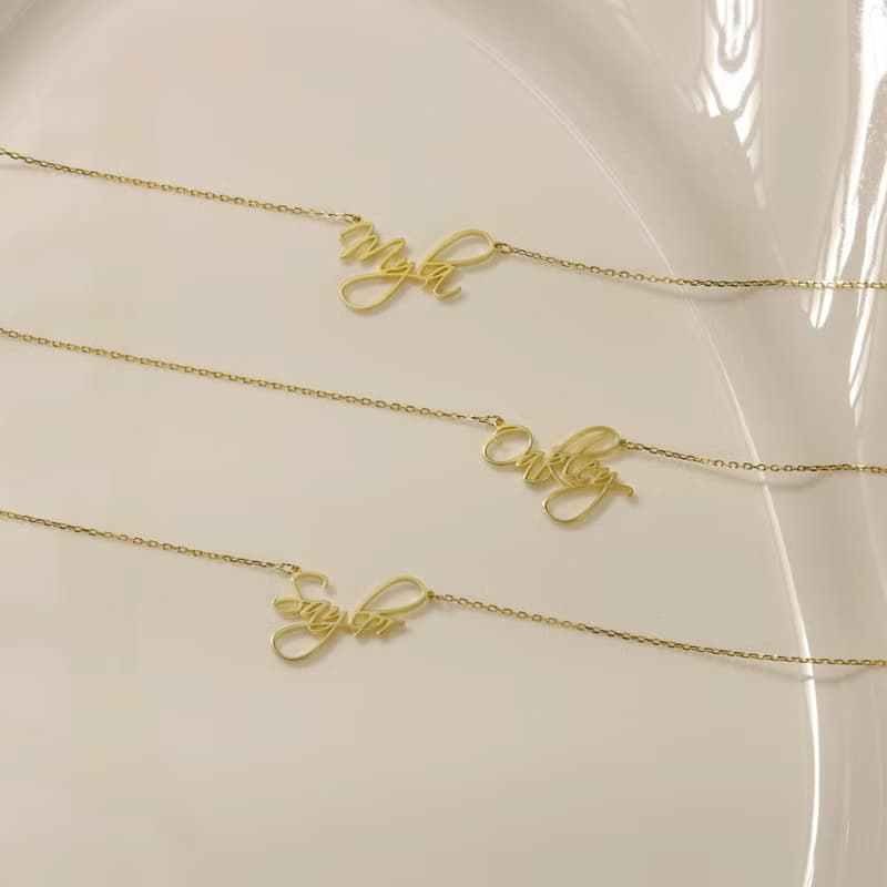 自訂防過敏925純銀筆記風項鏈簽名風項鏈鎖骨疊搭鏈 交換禮物