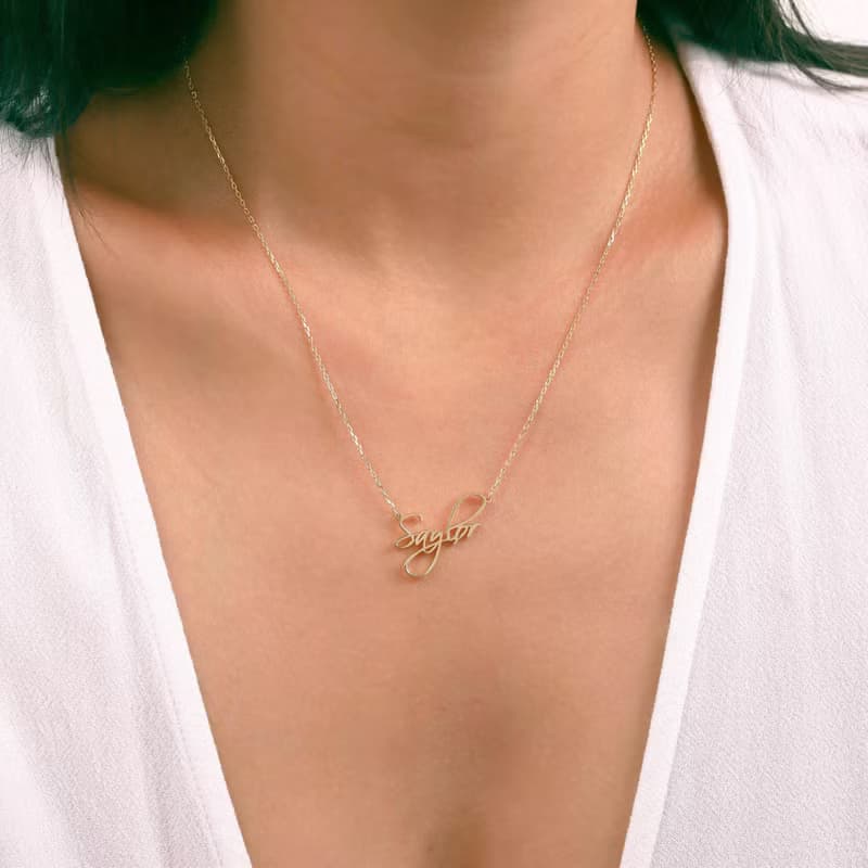 自訂防過敏925純銀筆記風項鏈簽名風項鏈鎖骨疊搭鏈 交換禮物