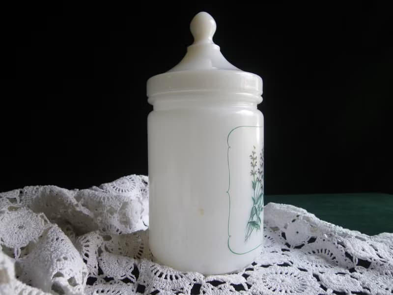 【老時光 OLD-TIME】早期法國製稀有牛奶玻璃香料罐