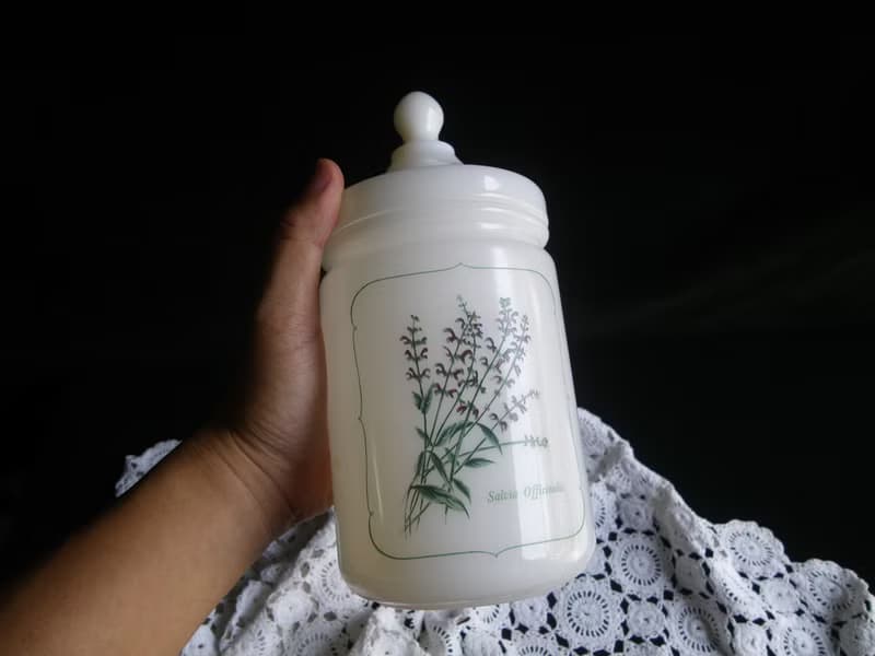 【老時光 OLD-TIME】早期法國製稀有牛奶玻璃香料罐