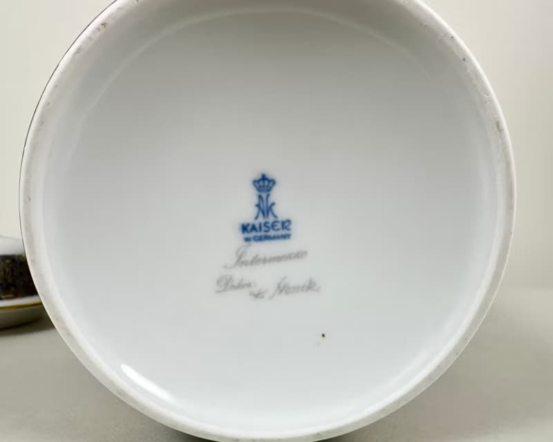德國復古花瓶陶瓷 Kaiser 大號桌面甕帶蓋