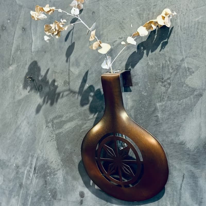 紅銅壁掛花器小品/花窗花影F款,青冶金工手作的詩用金屬工藝寫詩