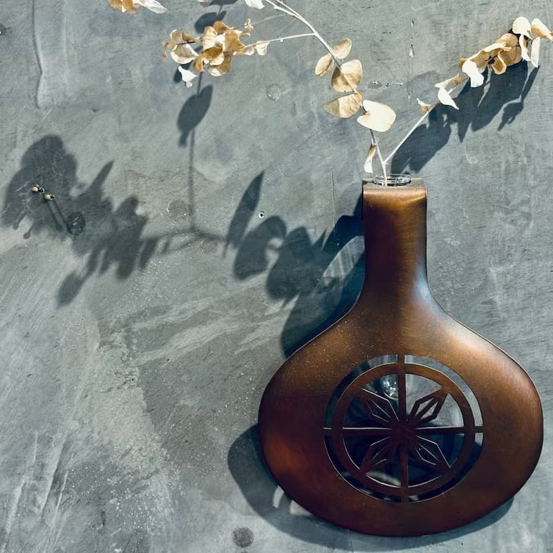 紅銅壁掛花器小品/花窗花影F款,青冶金工手作的詩用金屬工藝寫詩