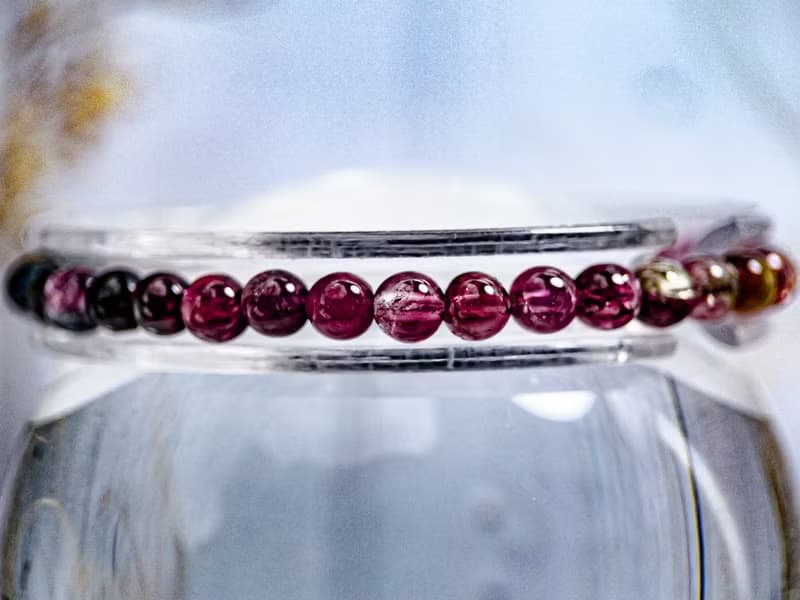 【彩虹糖果碧璽】高品透體色標 帶四顆西瓜碧璽 水晶手串手鍊