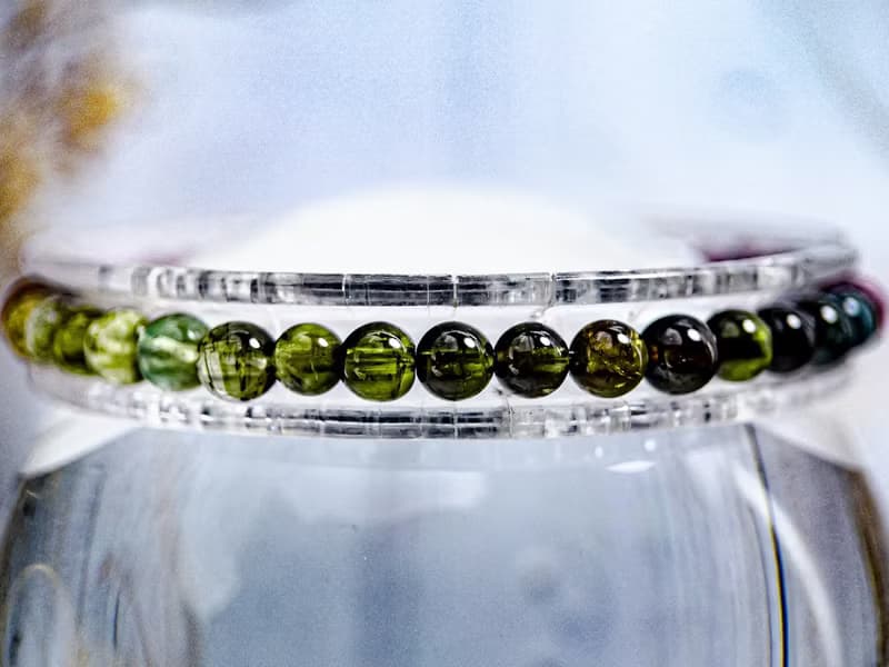 【彩虹糖果碧璽】高品透體色標 帶四顆西瓜碧璽 水晶手串手鍊